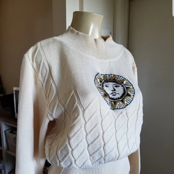 Rare Vintage Louis Feraud silk wool sun sweater medium - Picture 8 of 13